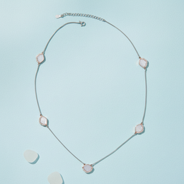 Luxe Mother-of-Pearl & Diamond-Cut Silver Station Necklace