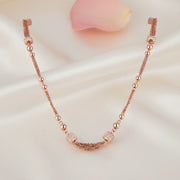 Rose Gold Beaded Chain Necklace