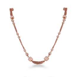 Rose Gold Beaded Chain Necklace