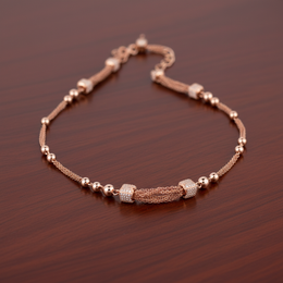 Rose Gold Multi-Strand Station Necklace | 925 Sterling Silver