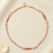 Rose Gold Beaded Tassel Necklace