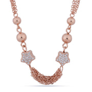 Rose Gold Beaded Tassel Necklace