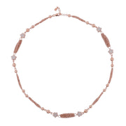 Rose Gold Beaded Tassel Necklace
