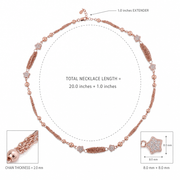 Rose Gold Beaded Tassel Necklace