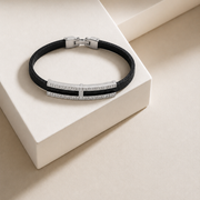 Pave Bar Leather Bracelet