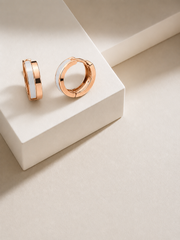 Rose Gold Pearl Hoop Earrings