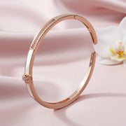 Rose Gold Crystal Open Cuff Bracelet