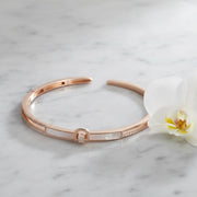 Rose Gold Crystal Open Cuff Bracelet