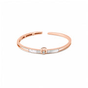 Rose Gold Crystal Open Cuff Bracelet