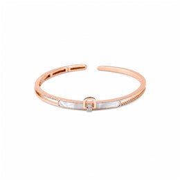 Rose Gold Crystal Open Cuff Bracelet