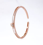 Elegant Rose Gold Plated Mother of Pearl Buckle Cuff