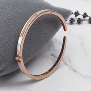 Elegant Rose Gold Plated Mother of Pearl Buckle Cuff