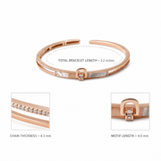 Rose Gold Crystal Open Cuff Bracelet