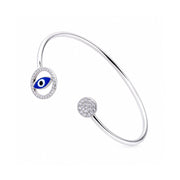 Evil Eye Crystal Open Cuff Bracelet