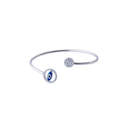 Evil Eye Crystal Open Cuff Bracelet