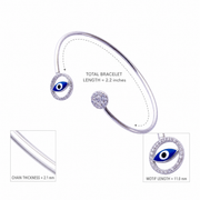 Evil Eye Crystal Open Cuff Bracelet