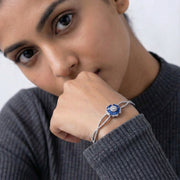 Blue Floral Crystal Twist Bracelet