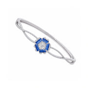 Blue Floral Crystal Twist Bracelet
