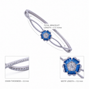 Blue Floral Crystal Twist Bracelet