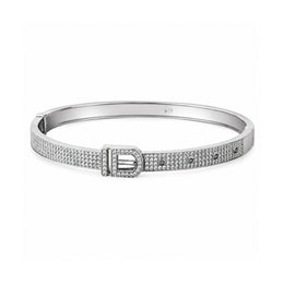 Crystal Buckle Bangle Bracelet