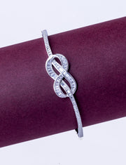 Infinity Knot Pavé Bangle Bracelet - 925 Silver Jewellery