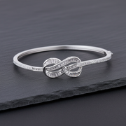 Infinity Knot Pavé Bangle Bracelet - 925 Silver Jewellery
