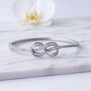 Infinity Knot Pavé Bangle Bracelet - 925 Silver Jewellery