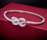 Infinity Knot Pavé Bangle Bracelet - 925 Silver Jewellery
