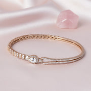 Rose Gold Teardrop Crystal Bracelet