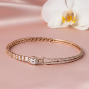 Rose Gold Teardrop Crystal Bracelet