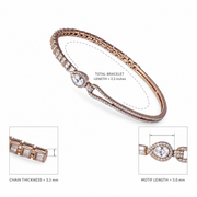 Rose Gold Teardrop Crystal Bracelet