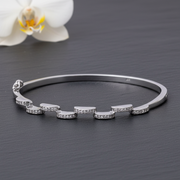 Luxe Silver Pave Bangle Bracelet - 925 Sterling Jewellery