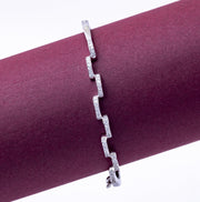 Luxe Silver Pave Bangle Bracelet - 925 Sterling Jewellery