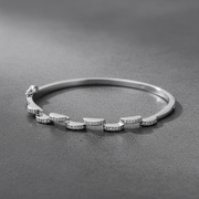Luxe Silver Pave Bangle Bracelet - 925 Sterling Jewellery