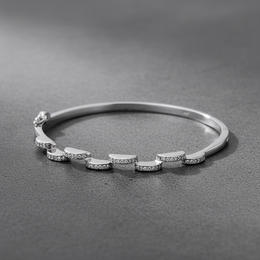 Luxe Silver Pave Bangle Bracelet - 925 Sterling Jewellery