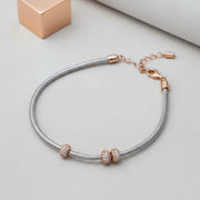 Dual Tone Crystal Charm Bracelet