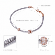 Dual Tone Crystal Charm Bracelet