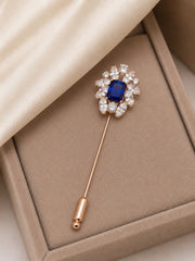 Royal Blue Floral Brooch Pin