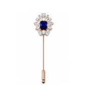 Royal Blue Floral Brooch Pin