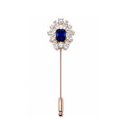 Royal Blue Floral Brooch Pin