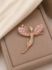Pink Crystal Fairy Brooch Pin