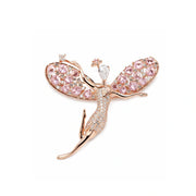 Pink Crystal Fairy Brooch Pin