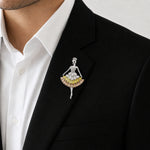 Crystal ballerina brooch pin with yellow and champagne stones elegant dress design
