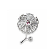 Radiant Crystal Floral Brooch Pin