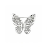 Pink Crystal Butterfly Brooch Pin