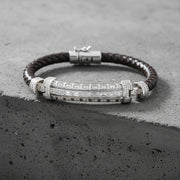 Crystal Bar Leather Bracelet