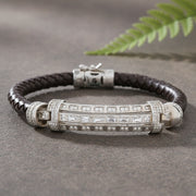 Crystal Bar Leather Bracelet