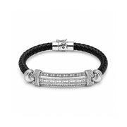 Crystal Bar Leather Bracelet