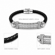 Crystal Bar Leather Bracelet