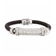 Crystal Bar Leather Bracelet